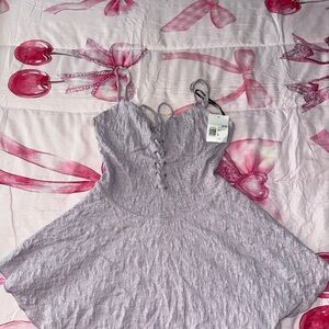 Forever 21 Lilac Lace-Up Dress